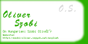 oliver szobi business card